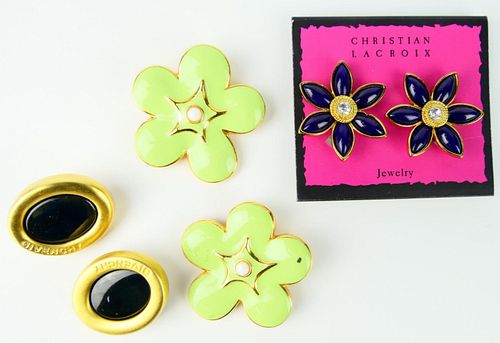 LOT 3 SIGNED EARRINGS GIVENCHY ESCADA