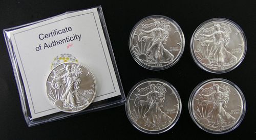 LOT OF (5) 2019 LIBERTY EAGLE SILVER