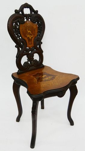 CARVED ANTIQUE ENGLISH MUSIC CHAIR 38b75c