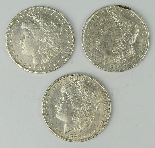 LOT OF (3) U.S. MORGAN SILVER DOLLARSTo