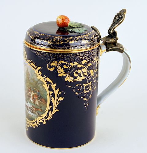 19TH C. MEISSEN GILT AND COBALT