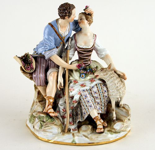 ANTIQUE MEISSEN PORCELAIN COURTING