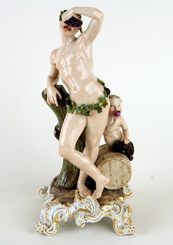 ANTIQUE MEISSEN PORCELAIN BACCHUS 38b7e7