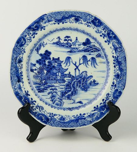 18TH CENTURY CHINESE CANTON BLUE & WHITE