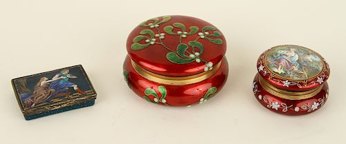 COLLECTION OF 3 FRENCH ENAMELED 38b899