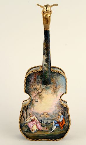 VIENNESE ENAMELED VIOLIN FORM MUSIC 38b8b2