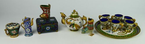 12PCS VINTAGE CHINESE CLOISONNE