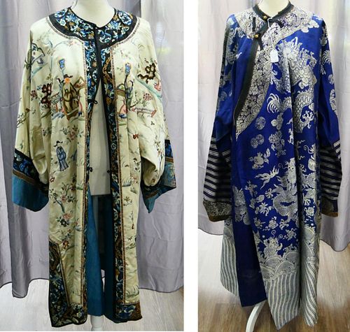 2 VINTAGE CHINESE WOVEN SILK KIMONO 38b8ea