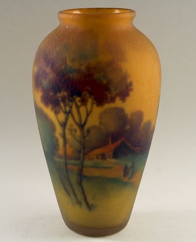 A PAIRPOINT AMBERO ART GLASS VASE