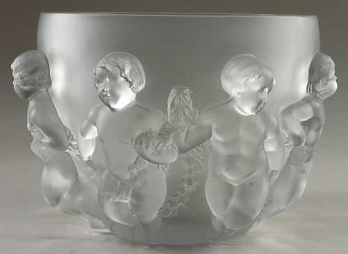 LALIQUE LUXEMBOURG CRYSTAL BOWL 38b91b