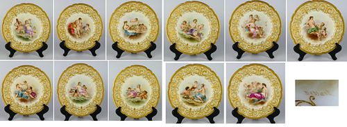 SET 12 LE ROSEY FRENCH PORCELAIN 38b938