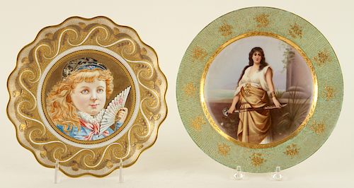 2 PORCELAIN CABINET PLATES ROYAL VIENNA