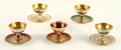 10 PIECE GILT PORCELAIN DESSERT SERVICEA