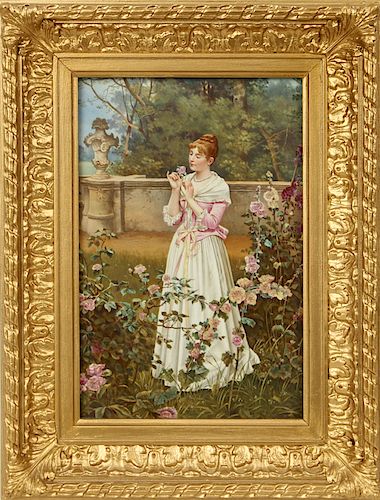 KPM PORCELAIN PLAQUE EYES OF FLOWERS 38b98d