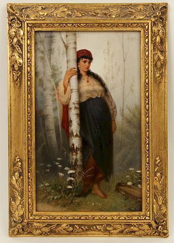 KPM PORCELAIN PLAQUE GYPSY WITH 38b98e