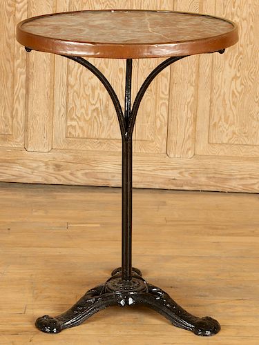 FRENCH IRON BISTRO TABLE MARBLE 38b999