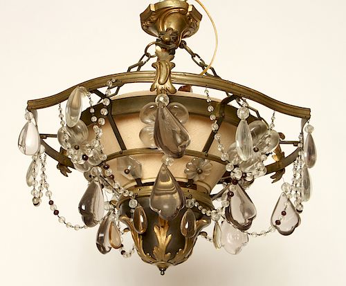 UNIQUE FRENCH BRONZE CRYSTAL CHANDELIER 38b9bd