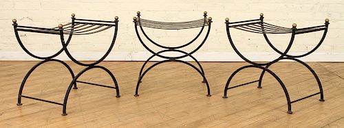 SET 3 IRON CURULE FORM BENCHES 38b9bb