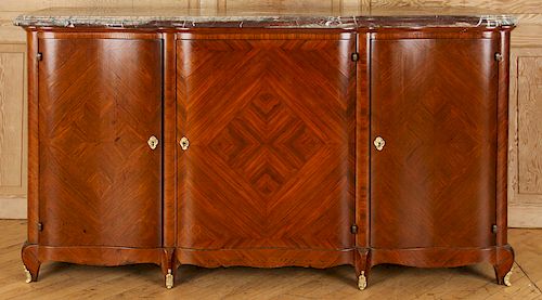 FRENCH LOUIS XV STYLE MARBLE TOP SIDEBOARD