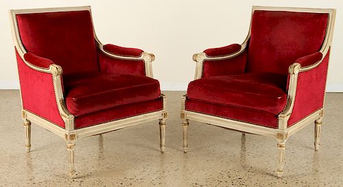 PAIR FRENCH LOUIS XVI STYLE BERGERE 38ba17