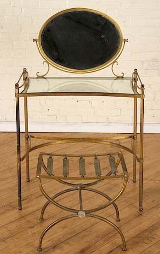 BRONZE MIRRORED VANITY WITH MATCHING