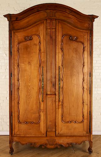 19TH C FRENCH CHERRY ARMOIRE ARCHED 38ba1e