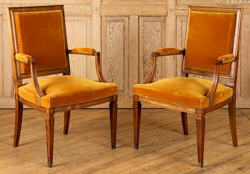 PAIR OPEN ARMCHAIRS MANNER OF JEAN MICHEL 38ba27