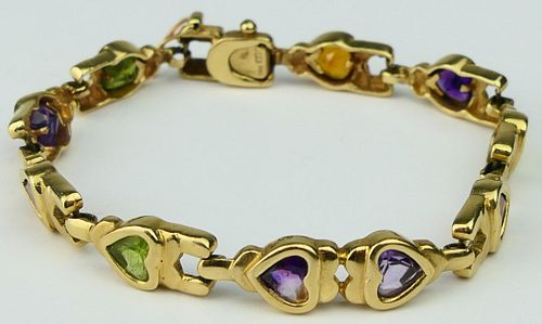 VINTAGE 14KT Y GOLD AND STONE HEART