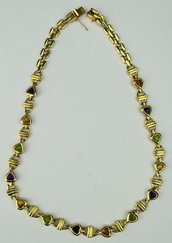 14 KT Y GOLD AND GEM STONE LONG 38ba93