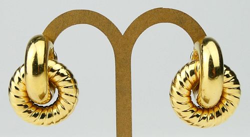 HEAVY 14KT Y GOLD LOVE KNOT EARRINGSEach 38bb2e