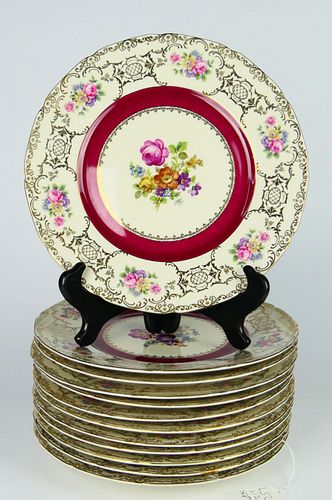 12 BARONET BOHEMIA PORCELAIN FLORAL