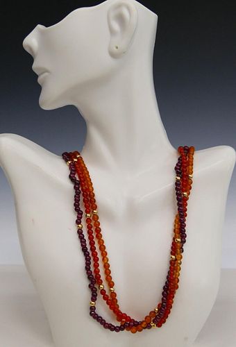 CHINESE CARNELIAN AMETYHST NECKLACES 38bb4b