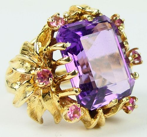 FABULOUS 14KT Y GOLD AMETHYST COCKTAIL