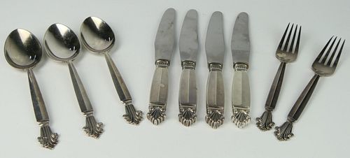 GEORG JENSEN (9) PIECES STERLING