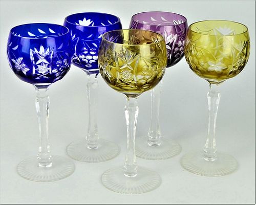SET OF 5 BOHEMIAN CUT TO CLEAR 38bc07