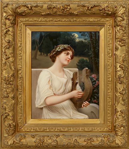 19TH C. KPM PORCELAIN PLAQUE ABENDLIED