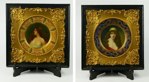 PAIR OF ANTIQUE FRAMED VIENNA ART 38bc3a