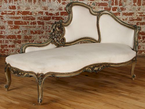 ITALIAN PAINTED CHAISE LOUNGE PAINTED