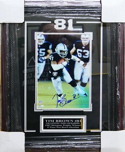 TIM BROWN #81 SIGNED PHOTOGRAPH
