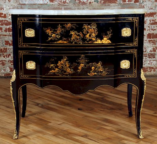 LOUIS XV STYLE CHINOISERIE 2 DRAWER