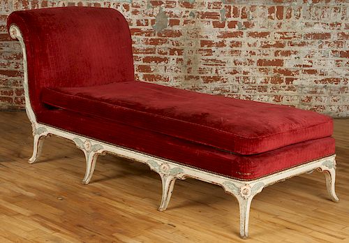 FRENCH EIGHT LEG PAINTED CHAISE 38bc79