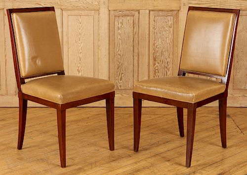 PAIR CUBAN MAHOGANY SIDE CHAIRS