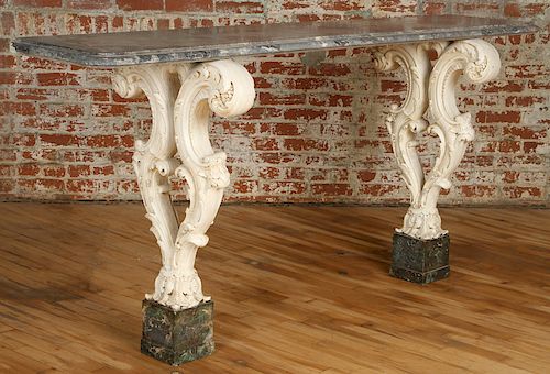PLASTER MARBLE CONSOLE TABLE SERGE