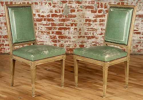 PAIR FRENCH LOUIS XVI SIDE CHAIRS 38bccb