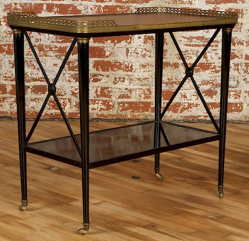 EBONIZED LEATHER TOP SERVING CART 38bcd5