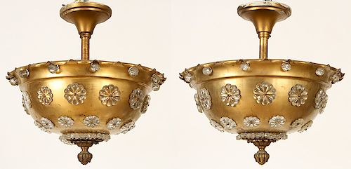 PAIR MAISON JANSEN BRONZE CRYSTAL 38bcdd