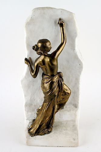 LATE 19TH C. FRENCH BRONZE MARBLE