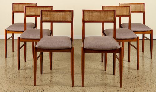 SET 6 MID CENTURY UPHOLSTERED DINING