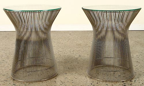 PAIR WARREN PLATNER FOR KNOLL CHROME 38bd3d