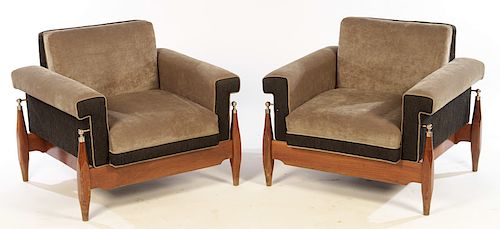 PAIR MID CENTURY MODERN CLUB CHAIRS 38bd47